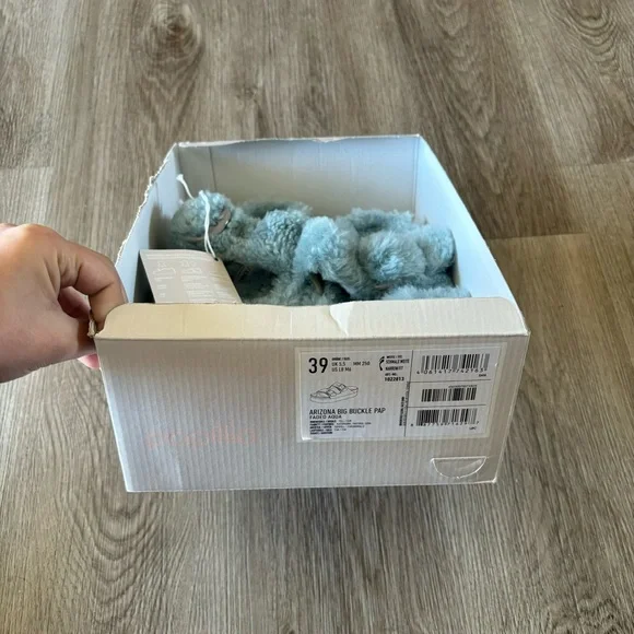 Birkenstock Free People Papillio Sandals Womens 39 US 8 Sherpa Big Buckle Blue - Picture 8 of 8